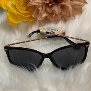 Rose Gold Twisted Arm Black Framed Panama Jack Sunglasses NEW!